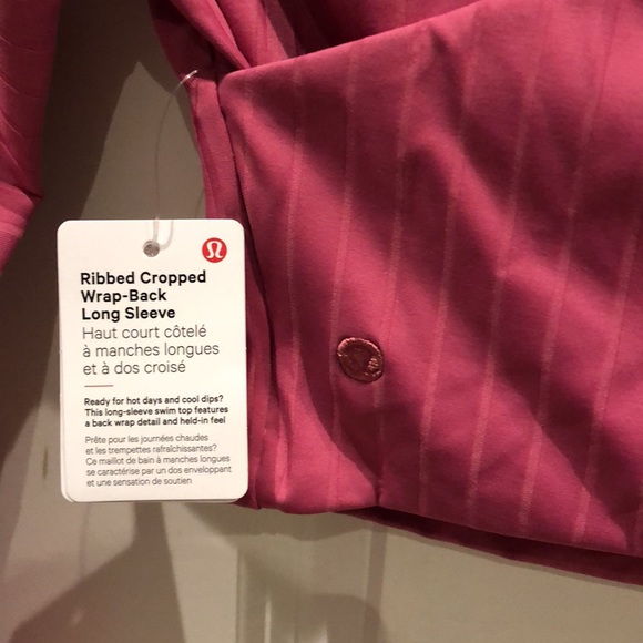 NWT Lululemon Ribbed Crop swimsuit top in pink lychee - Picture 3 of 6
